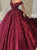 Off The Shoulder Ball Gown Appliques Prom Dresses Satin