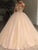 Ball Gown V-neck Sleeveless Floor-Length Tulle Beading Prom Dresses GJS010