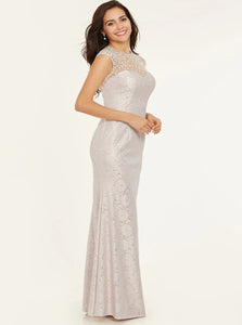 Mermaid Scoop Beadings Floor Length Prom Dresses