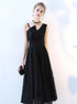 A Line Straps Tea Length Lace Prom Dress LBQ0467