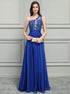 Blue One Shoulder Long Prom Dress MOS01