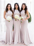 Mermaid Sleeveless Floor Length Bridesmaid Dress LBQB0036