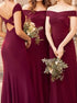 A Line Burgundy Chiffon Bridesmaid Dress LBQB0041