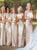 Mermaid Champagne Floor Length Bridesmaid Dresses