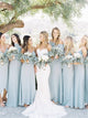 Spaghetti Straps Sleeveless Floor Length Bridesmaid Dresses