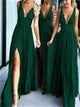 A Line Sweep Train Bridesmaid Dresses with Pleats