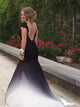 Mermaid Bateau Short Sleeves Chiffon Appliques and Lace Open Back Prom Dress 