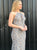 Mermaid Crew Grey Lace Keyhole Criss Cross Straps Prom Dress with Beadings 