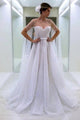 Elegant Beaded White Long Prom Dress ,Long White Beaded Evening Dress ZXS378