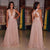 Blush Pink V-neck A-line Backless Chiffon Long Evening Prom Dress GJS314