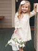 A Line Ivory Lace Flower Girl Dresses 