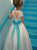 Cap Sleeves Beaded White Organza Flower Girl Dresses With Lace