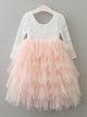 A Line Scoop Open Back Pink Flower Girl Dresses