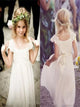 A Line Square Neck  Belt Flower Girl Dresses with Sweep Train
