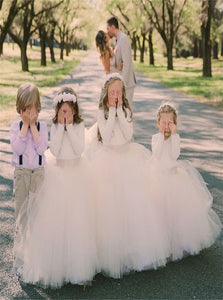Floor Length Scoop Flower Girl Dresses with Pleats