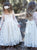 A Line White Lace Flower Girls Dresses with Long Sleeves