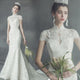 White Fairy Mermaid Long Prom Evening Wedding Dress  GJS594