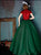  High Neck Green Red Tulle Belt Prom Dresses