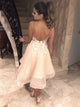 A Line Tulle Sleeveless Homecoming Dresses with Appliques