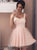 A Line Straps Short Pink Tulle Homecoming Dresses 