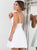 White Satin Mini Sleeveless Homecoming Dresses