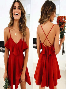 Red A Line Evening Dresses