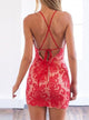 Appliques Mini Red Lace Up Homecoming Dresses