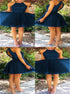 Navy Blue Short Tulle Homecoming Dresses LBQH0098