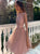 A Line Long Sleeves Open Back Tulle Sequins Prom Dresses