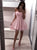 Pink Off the Shoulder Sweetheart A Line Short Homecoming Dresses