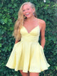 A Line Satin Homecoming Dresses with Pockets