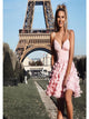 A Line V Neck Satin Sleeveless Homecoming Dresses