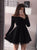 Scoop Short Homecoming Dresses With Long Sleeves 