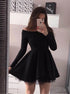 Scoop Short Homecoming Dresses With Long Sleeves LBQH0044