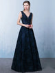 A Line Lace and Belt Tulle Prom Dresses