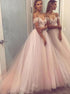 Off The Shoulder Tulle Pleats Prom Dresses LBQ0449