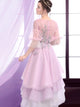 Lavender A Line Scoop Lace Appliques Prom Dresses