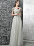  A Line Floor Length BeadingsTulle  Prom Dress LBQ0476