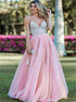 Spaghetti Straps Backless Organza Prom Dress with Sequins LBQ0333