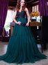 Elegant Lace Sweetheart Tulle Prom Dress LBQ0455