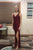 Glitter Burgundy Long V-neck Floor Length Simple Prom Dresses GJS283