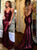 Sexy Sequins Burgundy Criss Cross Mermaid Prom Dresses