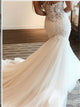 Sweetheart Tulle Mermaid Wedding Dresses with Appliques