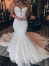 Sweetheart Tulle Mermaid Wedding Dress with Appliques LBQW0023