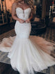Sweetheart Tulle Mermaid Wedding Dress with Appliques