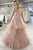 Open Back Pink Lace Tulle Long Prom Formal Evening Dress GJS136