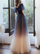 Lace Up Royal Blue Evening Dresses