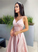 Sweep Train Pink Evening Dresses