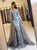 Sweep Train Grey Evening Dresses with Slit
