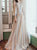 A Line Long Sleeves Appliques Tulle Prom Dress